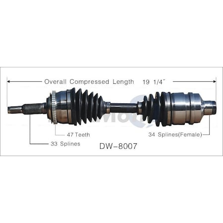 Surtrack Axle Cv Axle Shaft, Dw-8007 DW-8007